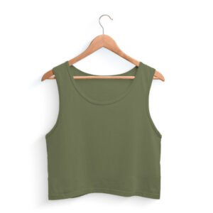 Women Crop Tank | Round Neck | Available in White, Black, Royal Blue, Purple, Olive Green Color