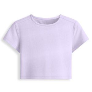 Women Baby Tee | Round Neck | Half Sleeve | Plain-Regular Fit | Available in White, Black, Navy Blue, Light Baby Pink, Lavender Color