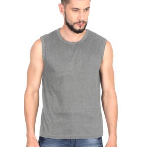 Men's Sleeveless T-Shirt | Gym Wear Vest Solid Stylish Round Neck Running Sando for Sports Workout Fitness & Casual or Beach Wear